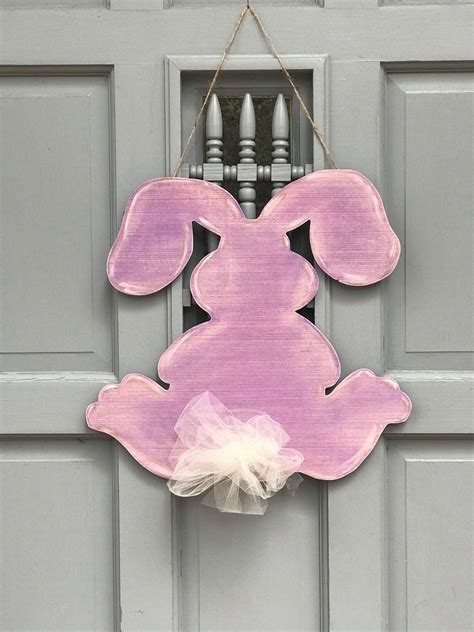 Easter Bunny Door Hanger Bunny Door Hanger Spring Door Hanger Front