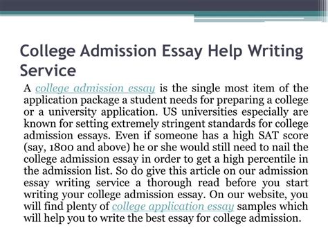 Ppt College Admission Essay Powerpoint Presentation Free Download