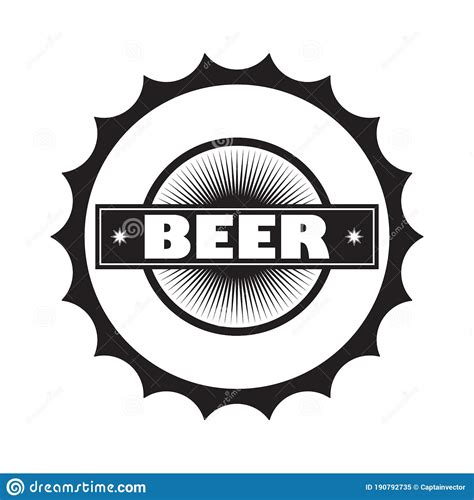 Beer Bottle Cap Vector Illustration Decorative Design Stock Vector