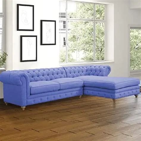 Sofa Fnz88 Modern Velvet L Shape Chesterfield Corner Sectional Button Tufted Chesterfield Sofa