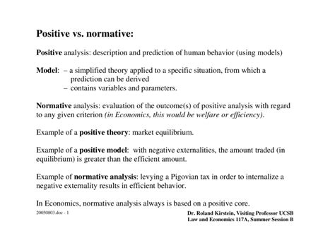 Positive Vs Normative