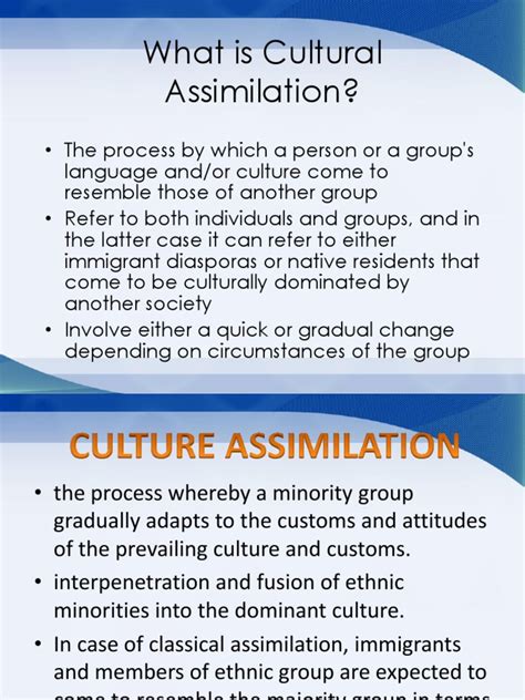 Assimilationpptx Cultural Assimilation Immigration