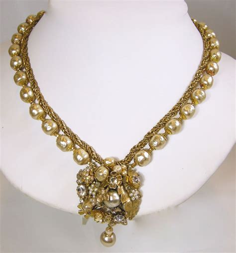 Vintage Signed Miriam Haskell Faux Pearl Necklace Jeweldiva