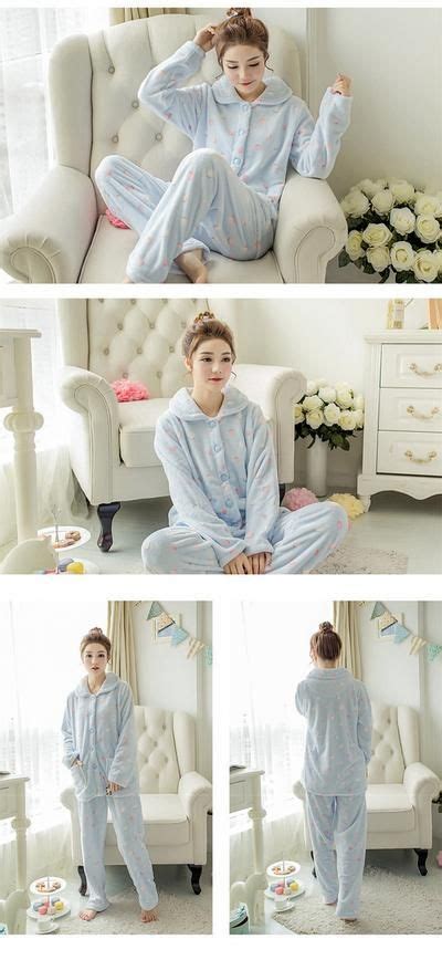 Julys Song Winter Pajamas Set Women Sleepwear Warm Flannel Long Sleev Sheheonline Pajama