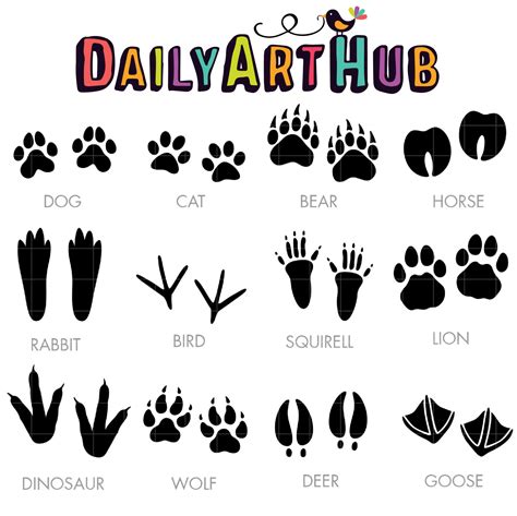 Animal Tracks Clip Art Set Daily Art Hub Graphics Alphabets And Svg
