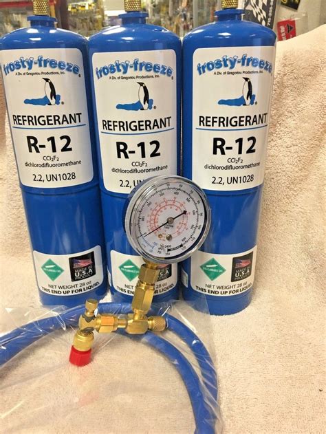 R12 Refrigerant 12 Virgin R 12 3 Cans Check And Charge It Gauge 36 H