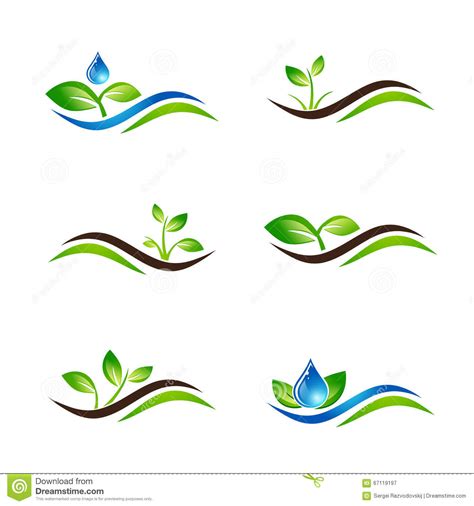 Green Sprout Landscape Icon Or Logo Design Set Stock ... It is concerned with the design of outdoor space and public areas.