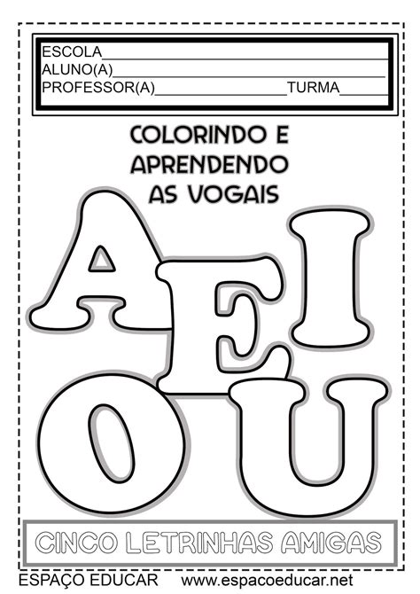 MEU LIVRO COLORINDO E APRENDENDO VOGAIS GRÁTIS ATIVIDADES PARA