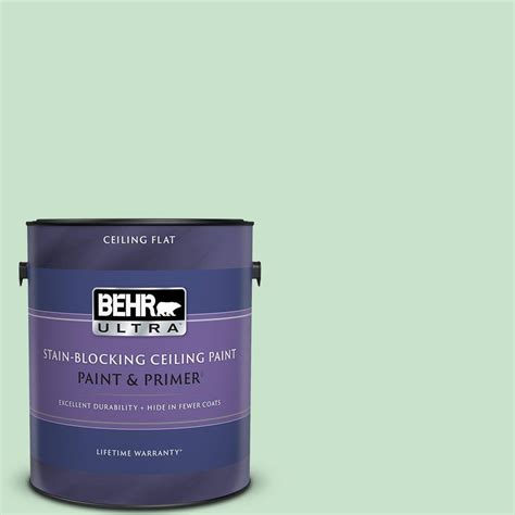 Behr Ultra 1 Gal M410 2 Wishful Green Ceiling Flat Interior Paint And