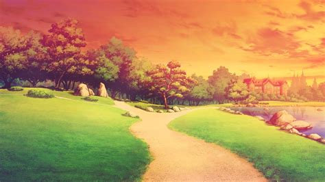 Anime Landscape Sunset Sky Tree House Wallpapers Hd Desktop And