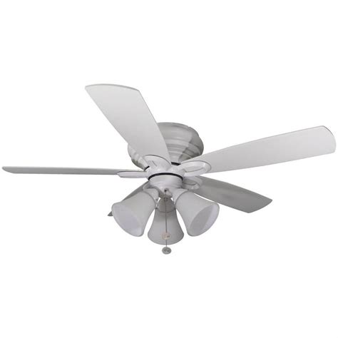 Hampton Bay Maris 44 In Led Indoor Matte White Ceiling Fan With Light