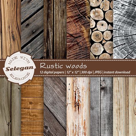 Rustic Woods Lumber Wood Patterns Forest Plant And Tree Etsy