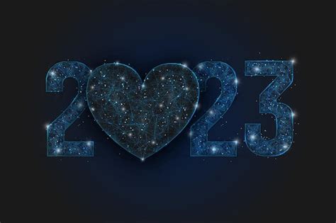 Abstraktes Isoliertes Blaues Bild Der Neujahrsnummer 2023 Polygonale