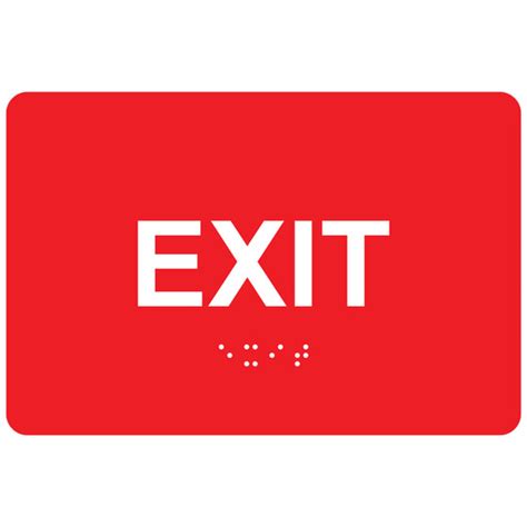 Ada Exit Braille Sign Rre 655whtonred Enter Exit