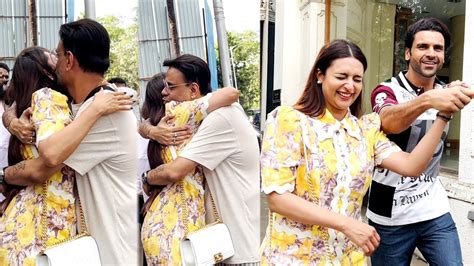 Divyanka Tripathi Cute Moments With Husband Vivek Dahiya And Gives Kiss And Hug To Sandeep Sikand