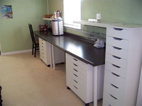 New Countertop Desk With Two Workstations Ikea Craft