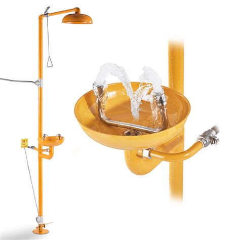 Buy Yellow Emergency Eye Wash Station With Covers Stainless Steel