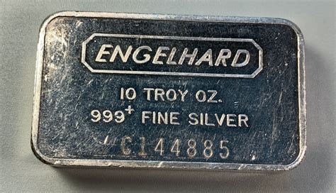 Engelhard 10 Troy Oz 999 Fine Silver Bar Vdb Coins