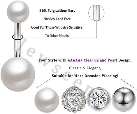 Amazon Com Jewseen 4pcs 14g 316L Surgical Steel Belly Button Rings