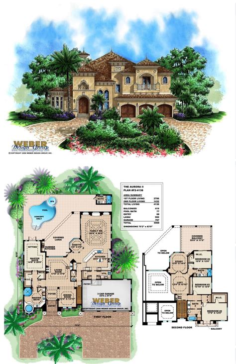 F2 4138 Aurora Ii Two Story Waterfront House Plan With 4138 Square