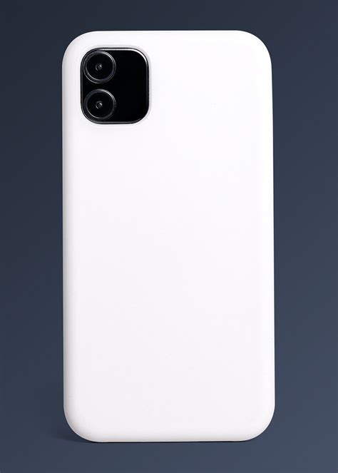 White Mobile Phone Case Psd Mockup Product Showcase Back View Premium