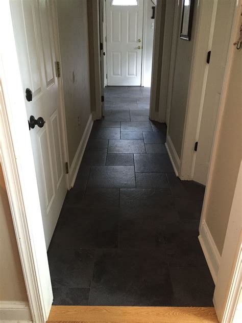 Dal Tile Continental Slate Asian Black 18x18 And 12x22 Entryway