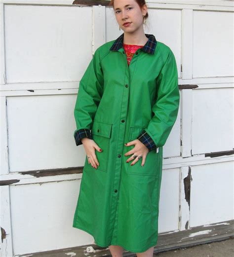 Vintage Spring Rain Green Raincoat By Lot One 1970s Etsy