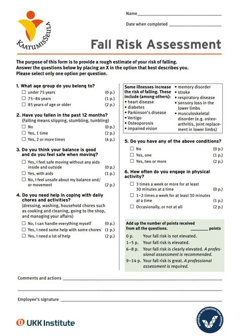 Falls Risk Assessment Tool Template For Older People Download Printable SexiezPicz Web Porn