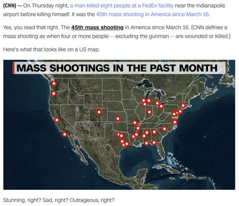 Cnn Falsifies Us Map Of Mass Shootings Since March 16 2021 And Calls