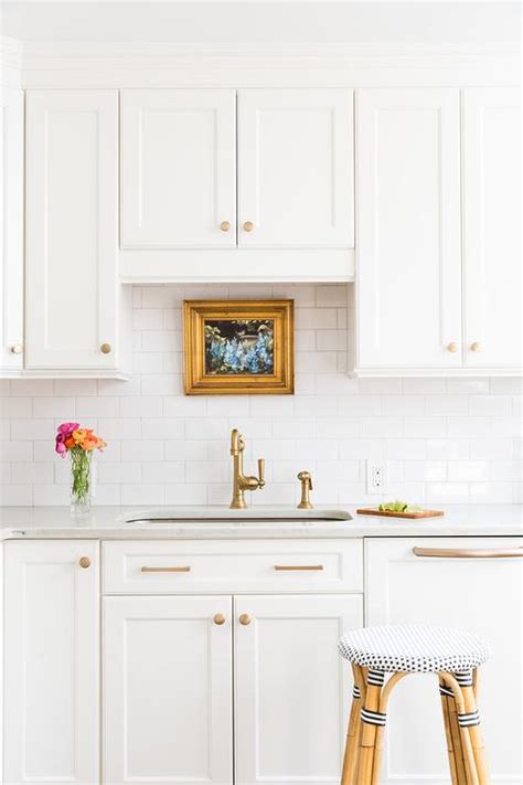 Get trade quality kitchen storage units, panels & doors priced low. White Shaker Kitchen Cabinets with Gold Hardware ...