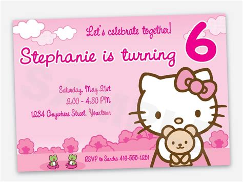 Free Printable Hello Kitty Birthday Party Invitations
