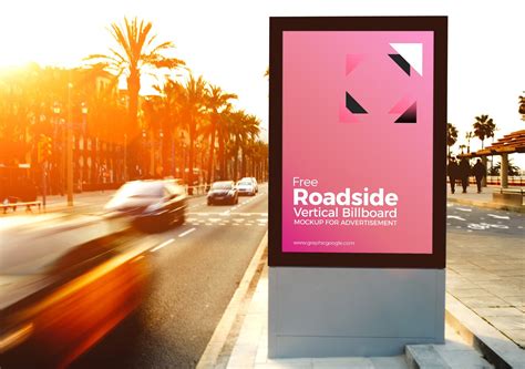 Sunny Roadside Advertising Billboard