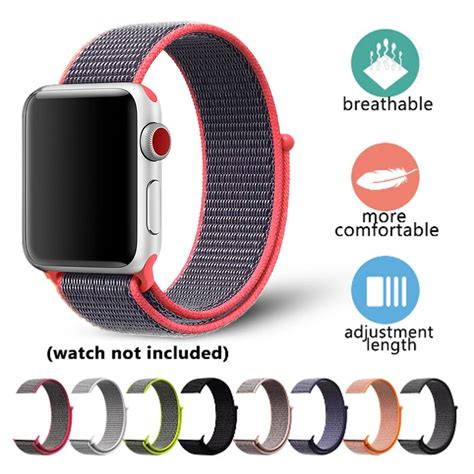Durable Sports Nylon Hook And Loop Strap Watchband For Apple Watch 43