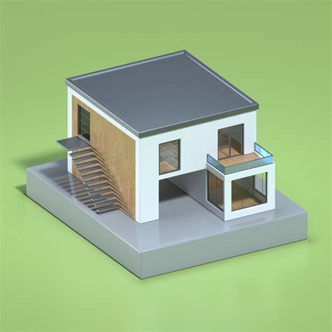 3d Model Poly Low Poly House Cgtrader