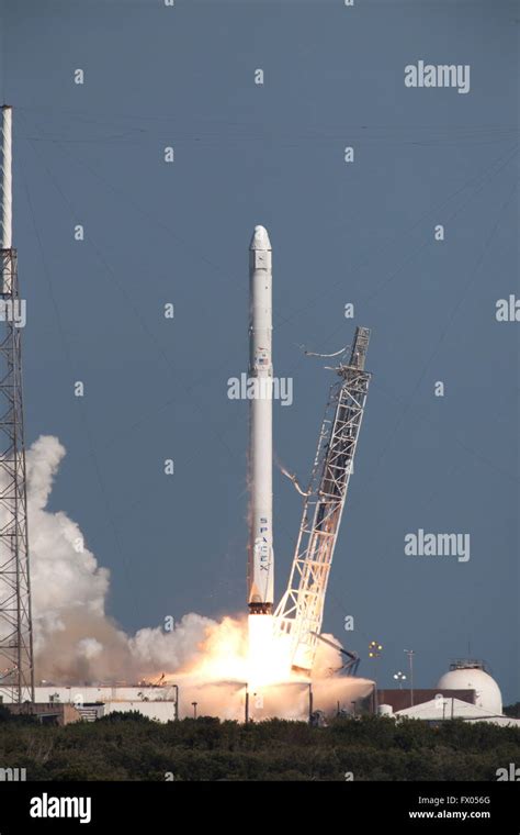 The Spacex Falcon 9 Carrying The Dragon Cargo Capsule Blasts Off From