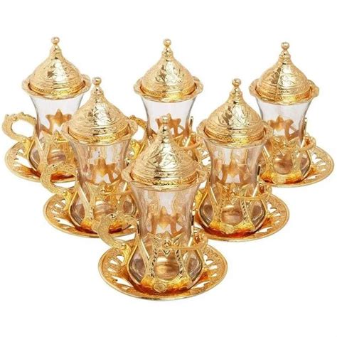 Ottoman Authentic Design Turkish Greek Arabic Tea Set Service Tea Cup