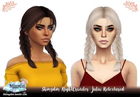Shimydim Nightcrawler`s Julia Hair Retextured Sims 4 Hairs