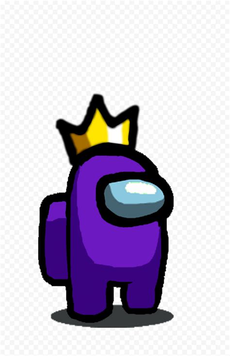 Hd Among Us Purple Crewmate Character With Crown Hat Png Citypng