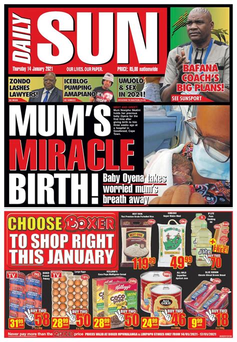 Daily Sun January 14 2021 Newspaper Get Your Digital Subscription