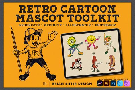 Retro Cartoon Mascot Toolkit Design Cuts