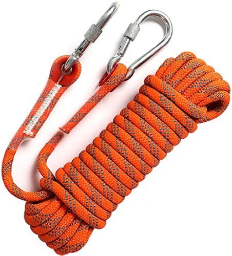 Ginee Outdoor 10mm Static Rock Climbing Rope 200ft Orange Safety Ropes