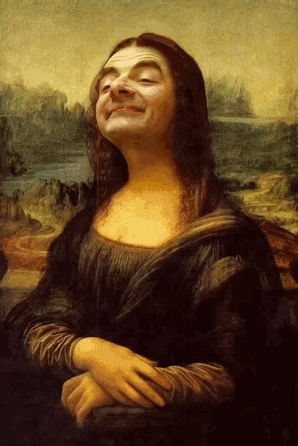 Via Giphy Funny Face  Mona Lisa Mona Lisa Parody