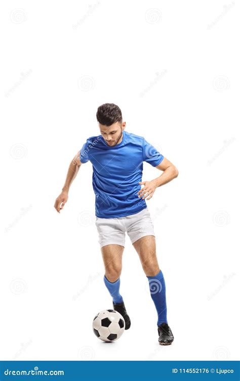 Soccer Player Dribbling Stock Photo Image Of Playing 114552176