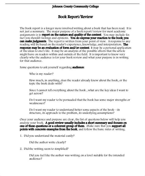 12 Book Reports Free Sample Example Format Download