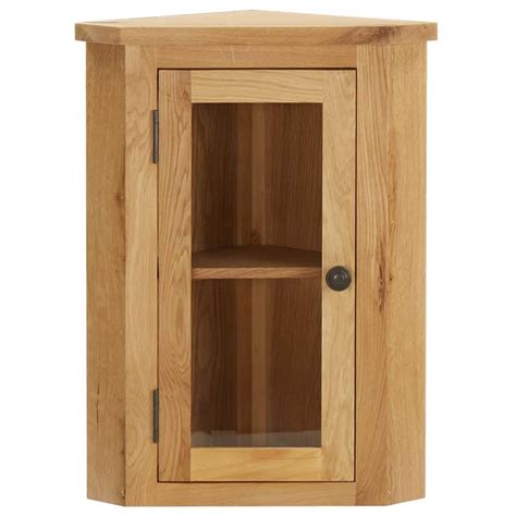 Wall Mounted Corner Cabinet 45x28x60 Cm Solid Oak Wood