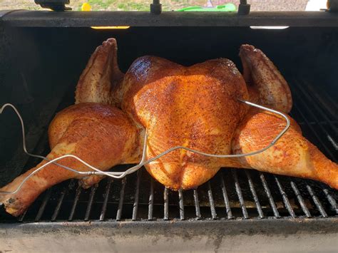 first time using a pellet grill for turkey instead of my standup smoker also first time trying