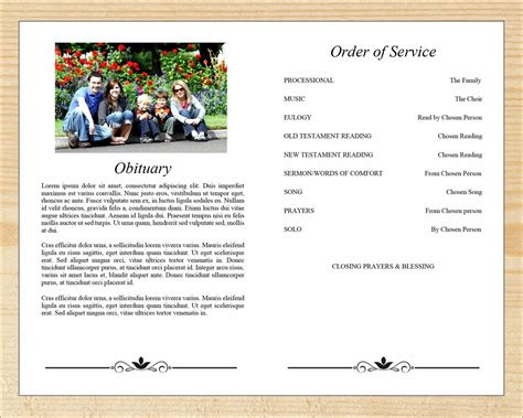 4 Page Elegant Funeral Program Template Funeral Templates