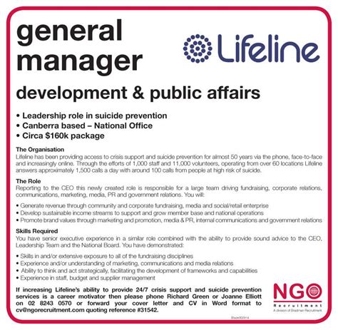 Ngo Recruitment General Manager Ngo Recruitment