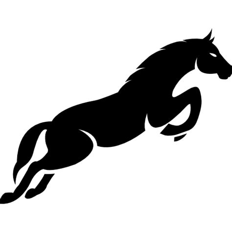 Jumping Black Horse Side Free Animals Icons