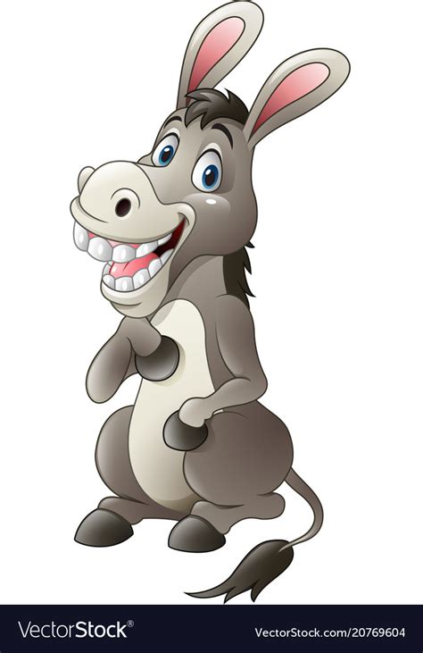 Cartoon Funny Donkey Sitting Royalty Free Vector Image